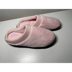 isotoner womens Terry and Satin Slip on Cushioned Slipper Size 9.5-10